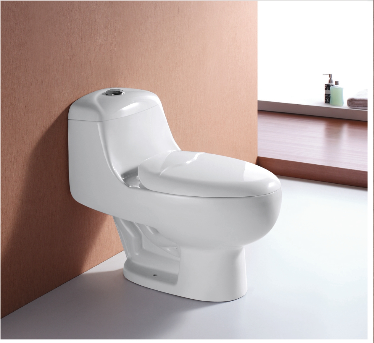 Siphonic one -piece toilet